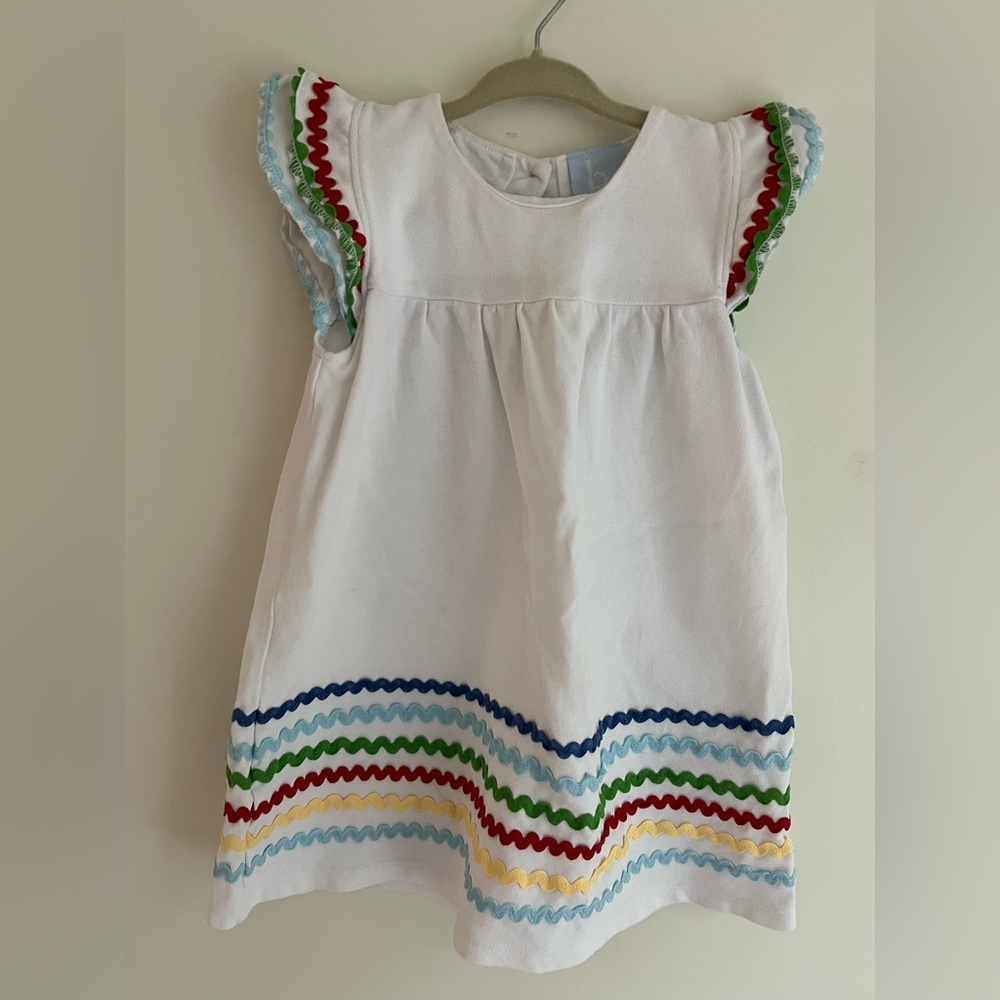 Bella Bliss White Pique Ric Rac Dress